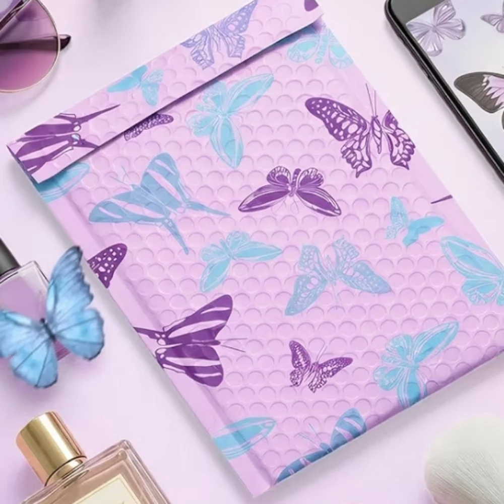10 Purple Butterfly Bubble Mailers